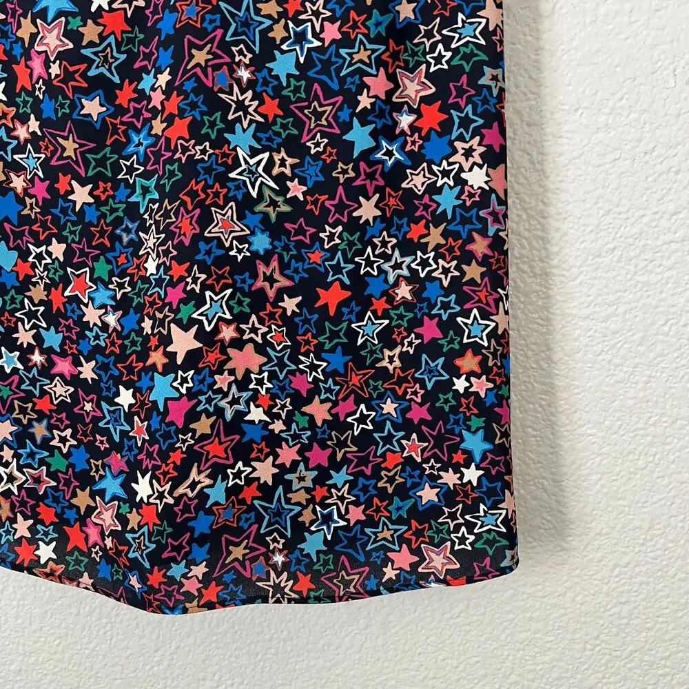 J Crew Carrie Cami Kaleidoscope Star Tank Top Y-back black H6568